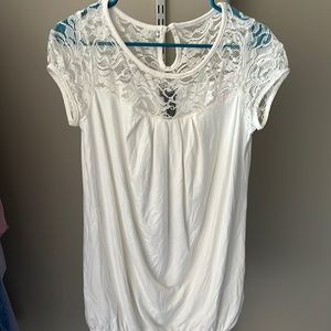 Brand new Cocomo Lace yoke pleat top.